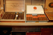 Boxes of cigars on display